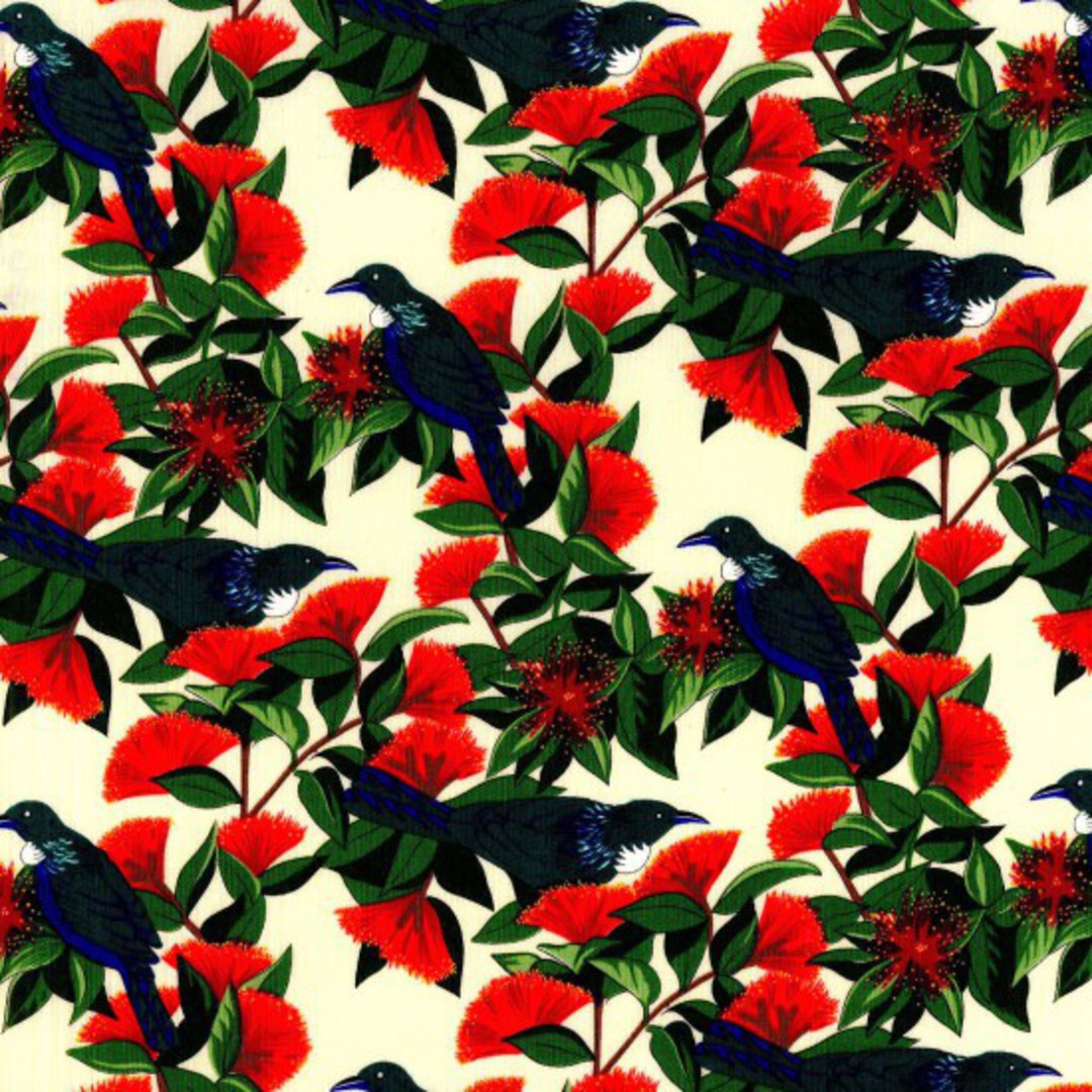 Tui and Pohutukawa Craft Fabric image 0